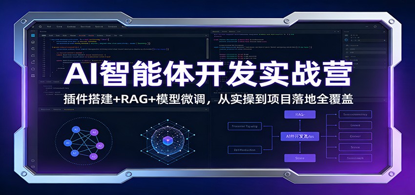 AI智能体开发实战营：插件搭建+RAG+模型微调，从实操到项目落地全覆盖-百盛轻创