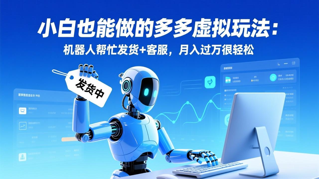 小白也能做的多多虚拟玩法：机器人帮忙发货+客服，月入过万很轻松-百盛轻创