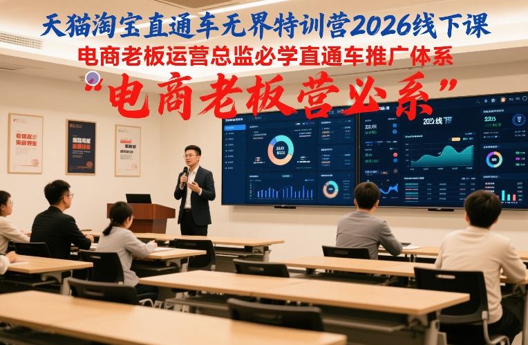 天猫淘宝直通车无界特训营2026线下课，电商老板运营总监必学直通车推广体系-百盛轻创