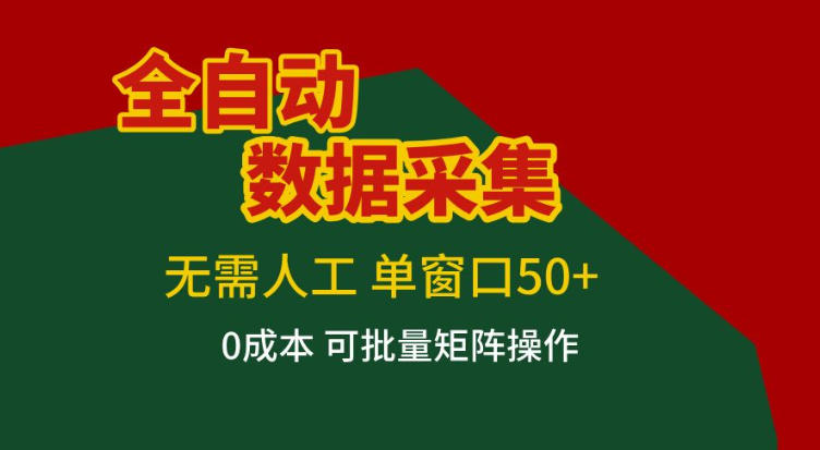 全自动数据采集，无需人工，单窗口50+，0成本可批量矩阵操作【揭秘】-小艾项目网