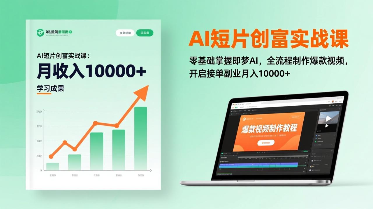 AI短片创富实战课：零基础掌握即梦AI，全流程制作爆款视频，开启接单副业月入10000+(更新-百盛轻创