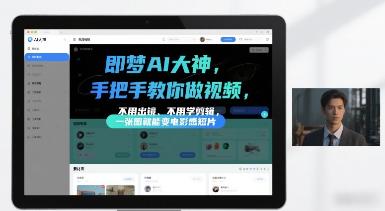 即梦AI大神手把手教你做视频，不用出镜、不用学剪辑，一张图就能变电影感短片-百盛轻创
