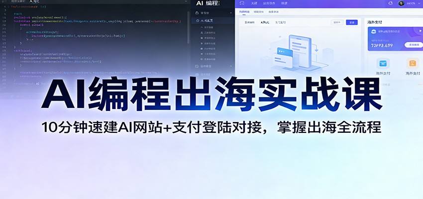 AI编程出海实战课：10分钟速建AI网站+支付登陆对接，掌握出海全流程-小艾项目网