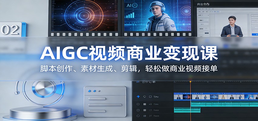 AIGC视频商业变现课：脚本创作、素材生成、剪辑，轻松做商业视频接单-小艾项目网