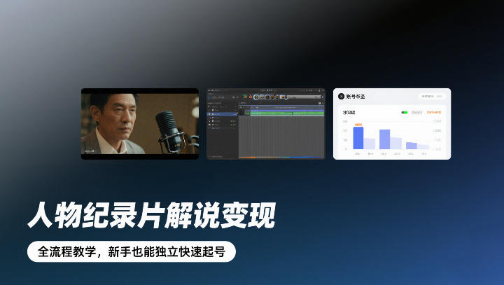 人物纪录片解说变现，全流程教学，新手也能独立快速起号-百盛轻创