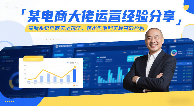 某电商大佬运营经验分享,最新系统电商实战玩法,跳出低毛利实现高效盈利
