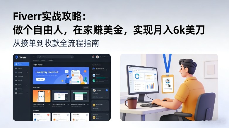 Fiverr实战攻略，做个自由人，在家賺美金，实现月入6k美刀-小艾项目网