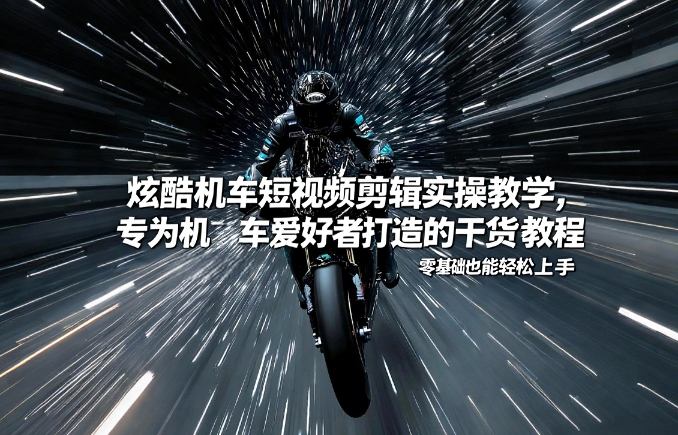 炫酷机车短视频剪辑实操教学，专为机车爱好者打造的干货教程，零基础也能轻松上手-百盛轻创