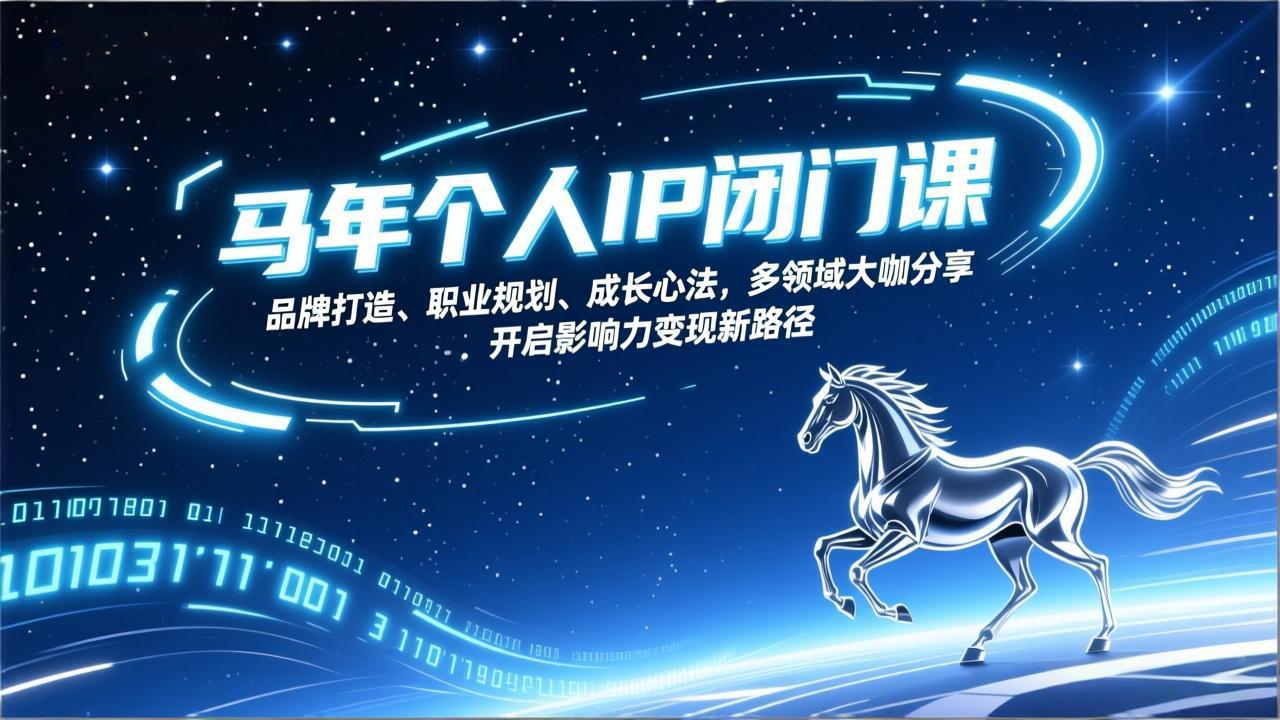 马年个人IP闭门课，品牌打造、职业规划、成长心法，多领域大咖分享，开启影响力变现新路径-百盛轻创
