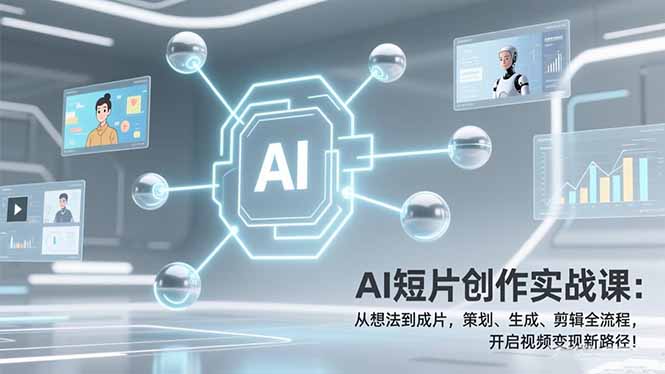 AI短片创作实战课：从想法到成片，策划、生成、剪辑全流程，开启视频变现新路径！-小艾项目网