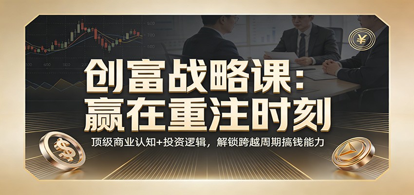 《创富战略课：赢在重注时刻》顶级商业认知+投资逻辑，解锁跨越周期搞钱能力-小艾项目网