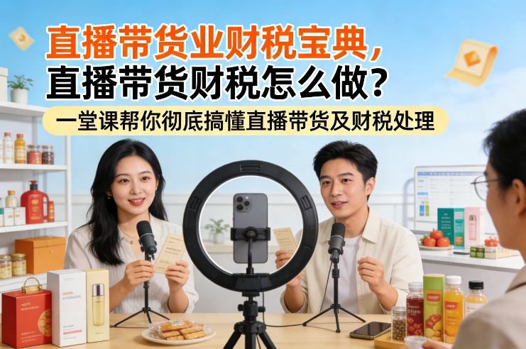 直播带货业财税宝典，直播带货财税怎么做？一堂课帮你彻底搞懂直播带货及财税处理-小艾项目网