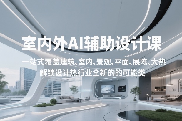室内外AI设计课，一站式覆盖建筑、室内、景观、平面、展陈五大热门品类，解锁设计行业的全新可能-小艾项目网