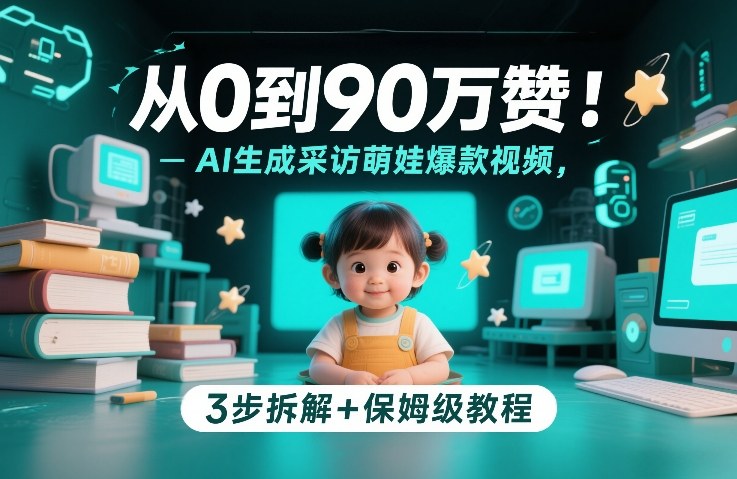 从0到90万赞：AI生成采访萌娃爆款视频，3步拆解+保姆级教程-小艾项目网