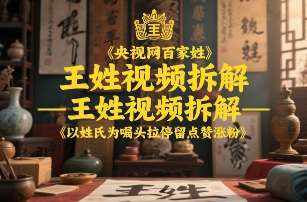 央视网百家姓–王姓视频拆解，以姓氏为噱头拉停留点赞涨粉-小艾项目网