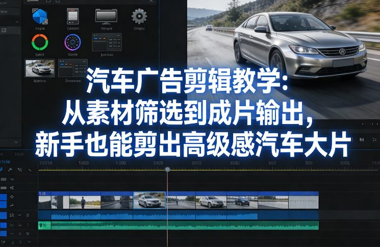 汽车广告剪辑教学：从素材筛选到成片输出，新手也能剪出高级感汽车大片-百盛轻创