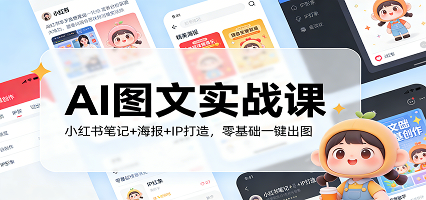 AI图文实战课：小红书笔记+海报+IP打造，零基础一键出图-百盛轻创
