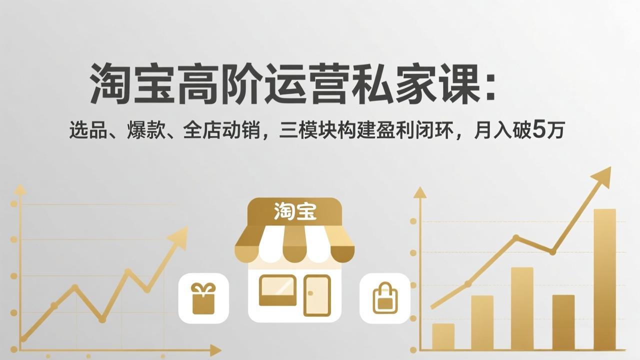 淘宝高阶运营私家课：选品、爆款、全店动销，三模块构建盈利闭环，月入破5万(更新26年2月-百盛轻创