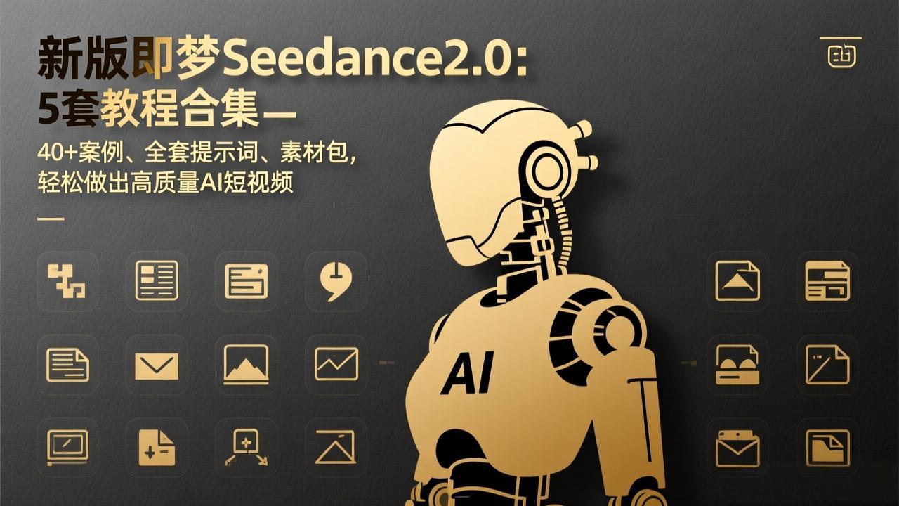 新版即梦Seedance2.0：5套教程合集，40+案例、全套提示词、素材包，轻松做出高质量AI短视频-百盛轻创