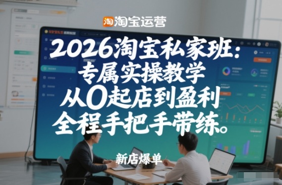 2026淘宝私家班：专属实操教学，从0起店到盈利，全程手把手带练(更新)-小艾项目网