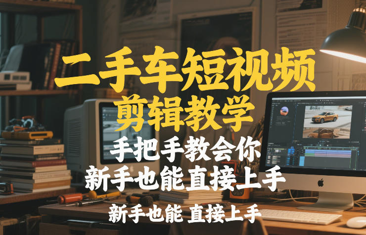 二手车短视频剪辑教学，手把手教会你，新手也能直接上手-百盛轻创