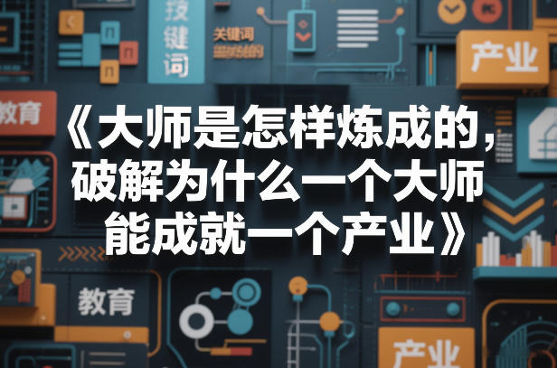 大师是怎样炼成的，破解为什么一个大师，能成就一个产业【电子书】-百盛轻创