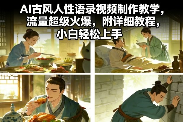 AI古风人性语录视频制作教学，流量超级火爆，附详细教程，小白轻松上手-小艾项目网
