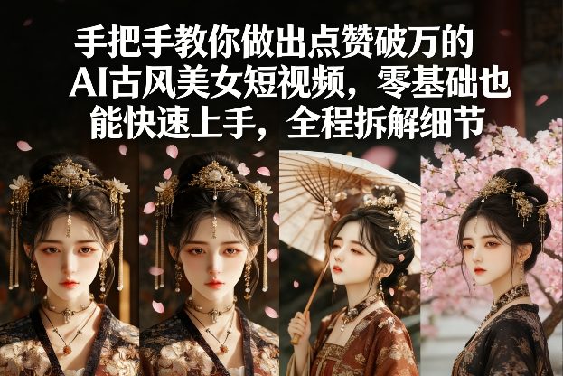 手把手教你做出点赞破万的AI古风美女短视频，零基础也能快速上手，全程拆解细节-百盛轻创