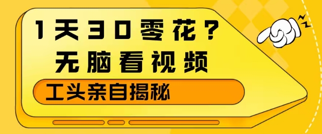 1天30零花？无脑看视频，大佬亲自揭秘-百盛轻创