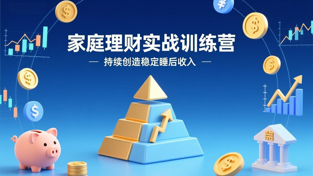 家庭理财实战训练营：从0到1建体系，三阶进阶层层递进，助你持续创造稳定睡后收入-百盛轻创