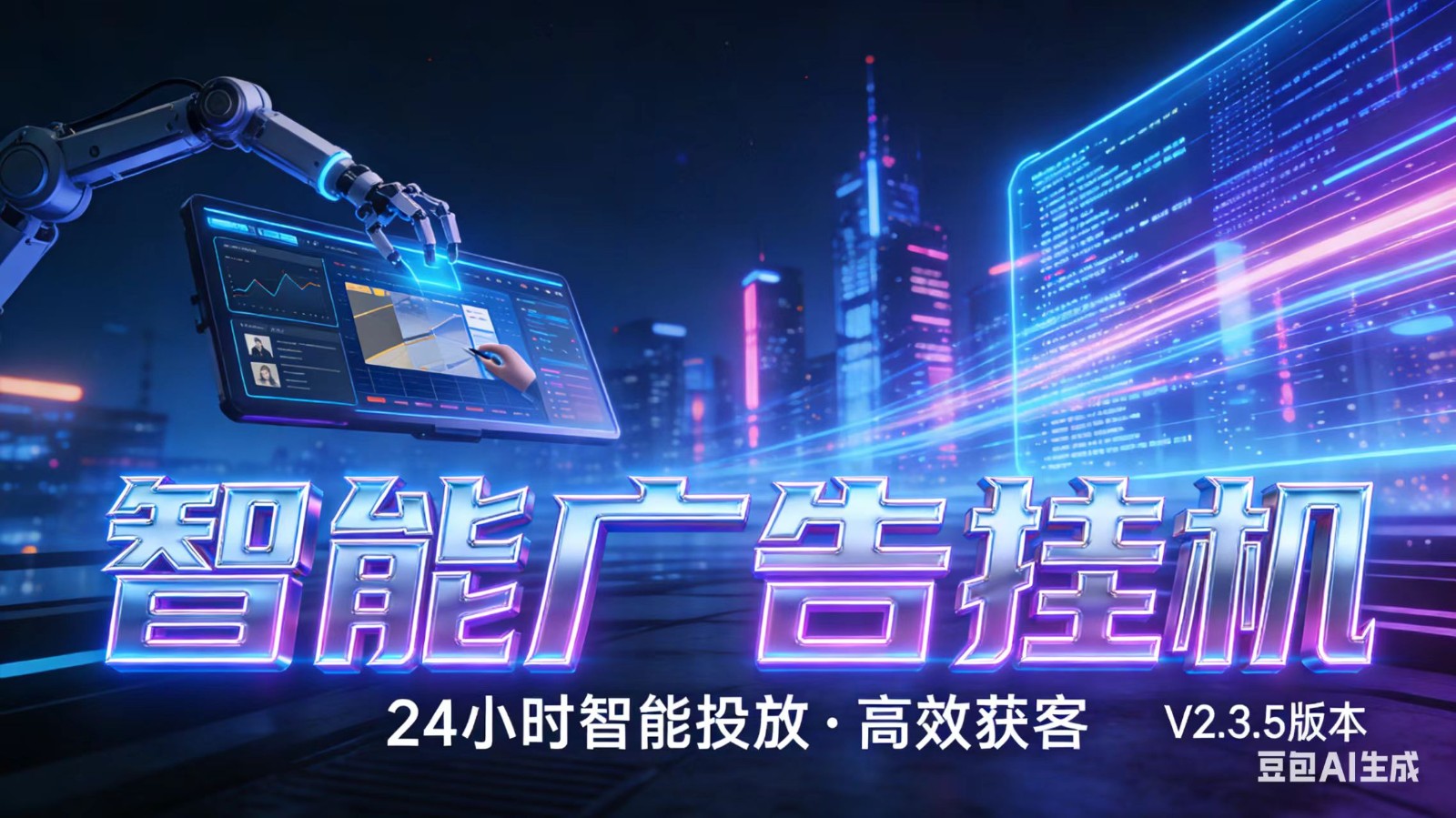 AI 广告云挂机 · 全域流量变现平台-百盛轻创