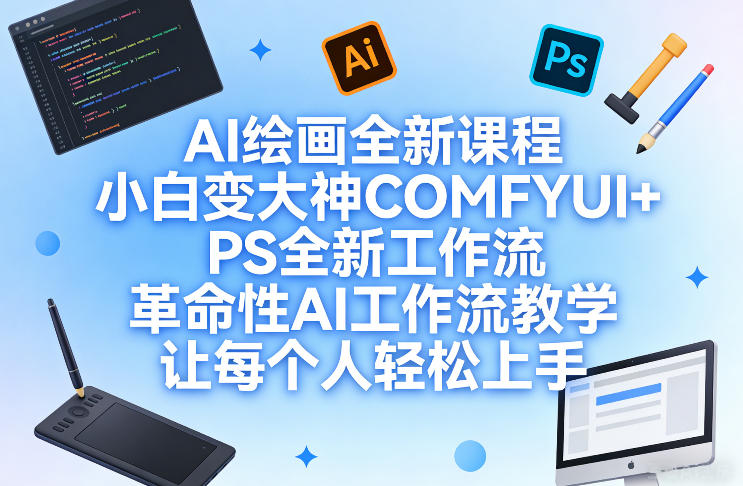 AI绘画全新课程，小白变大神COMFYUI+PS全新工作流，革命性AI工作流教学，让每个人轻松上手-百盛轻创