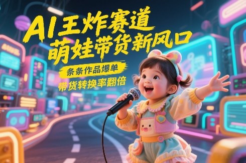 AI王炸赛道，萌娃带货新风口，条条作品爆单，带货转换率翻倍，核心逻辑拆解-百盛轻创