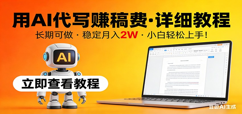 用AI代写赚稿费，详细教程，长期可做，稳定月入2W，小白轻松上手！-百盛轻创