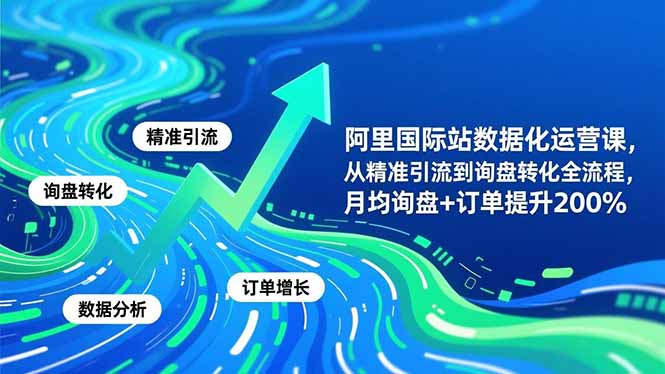阿里国际站数据化运营课-3月，从精准引流到询盘转化全流程，月均询盘+订单提升200%-百盛轻创