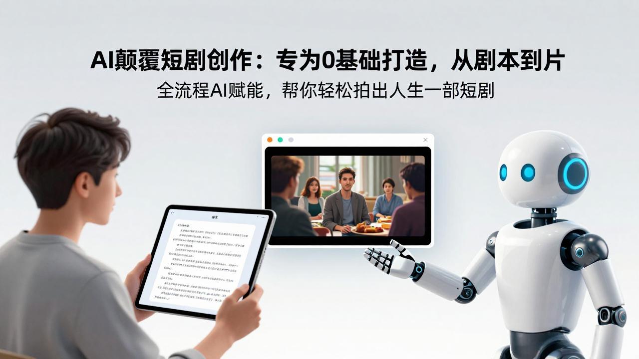 AI颠覆短剧创作：专为0基础打造，从剧本到成片全流程AI赋能，帮你轻松拍出人生第一部短剧-百盛轻创