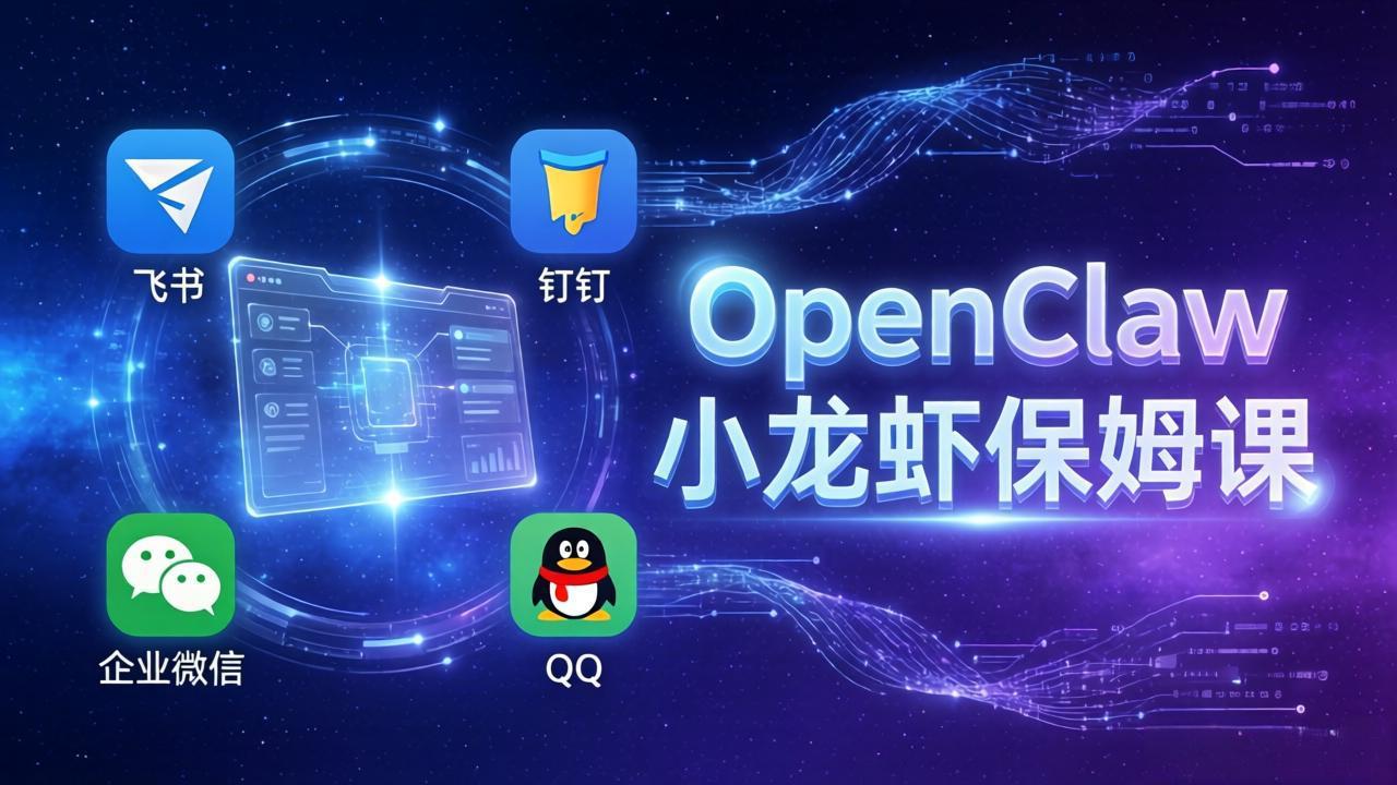 OpenClaw小龙虾保姆课： Windows/macOS/Linux/Docker全系统安装，飞书+钉钉+企业微信+QQ 全接入-百盛轻创