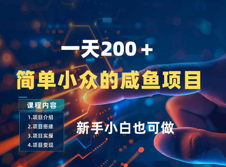 一天收入2张，一个简单小众的咸鱼项目，0门槛小白也能做-小艾项目网