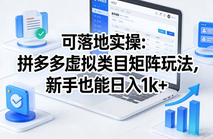 可落地实操：拼多多虚拟类目矩阵玩法，新手也能日入1k+【揭秘】-百盛轻创