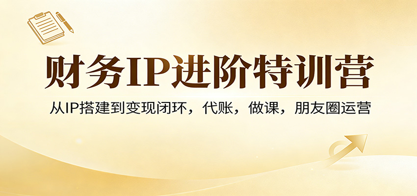 财务IP进阶特训营：从IP搭建到变现闭环，代账，做课，朋友圈运营-小艾项目网