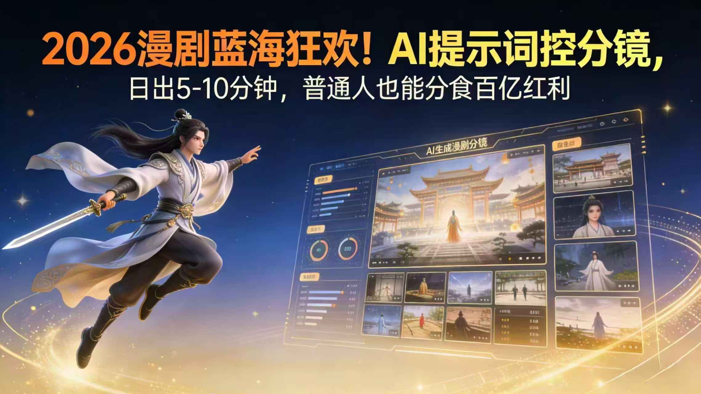 2026漫剧红利实锤！ AI 提示词控分镜， 普通人也能轻松月入过万-小艾项目网