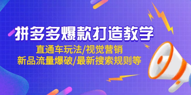 拼多多爆款打造教学：直通车玩法/视觉营销/新品流量爆破/最新搜索规则等-百盛轻创