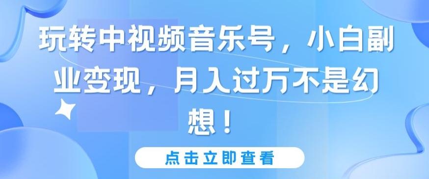 玩转中视频音乐号，小白副业变现，月入过万不是幻想【揭秘】-百盛轻创