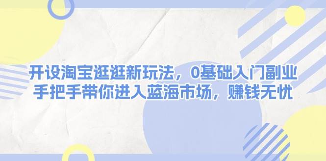 开设淘宝逛逛新玩法，0基础入门副业，手把手带你进入蓝海市场，赚钱无忧-百盛轻创