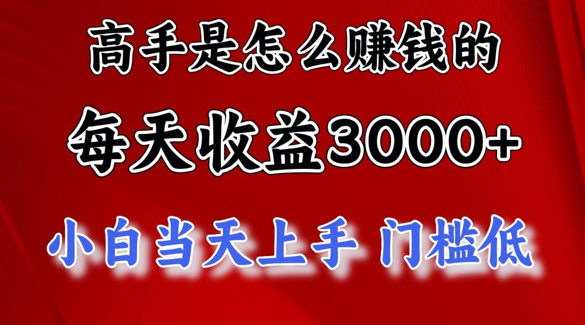 高手是怎么赚钱的，一天收益3000+，闷声发财项目，不是一般人能看懂的-百盛轻创