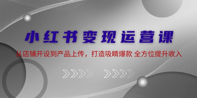 小红书变现运营课：从店铺开设到产品上传，打造吸睛爆款 全方位提升收入-小艾项目网