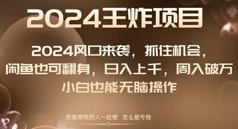 2024风口项目来袭，抓住机会，闲鱼也可翻身，日入上千，周入破万，小白也能无脑操作-百盛轻创