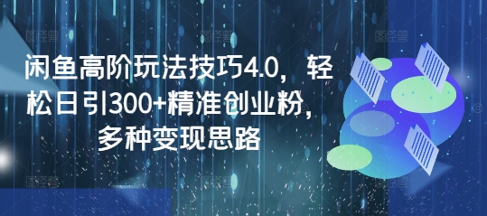 闲鱼高阶玩法技巧4.0，轻松日引300+精准创业粉，多种变现思路-百盛轻创
