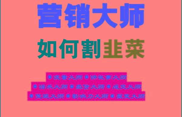 《营销大师如何割韭菜》禁止外传的大师绝学电子书-百盛轻创