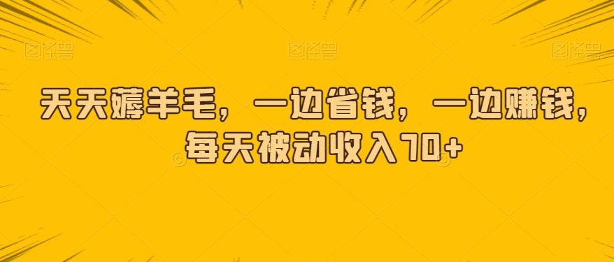 天天薅羊毛，一边省钱，一边赚钱，每天被动收入70+-小艾项目网